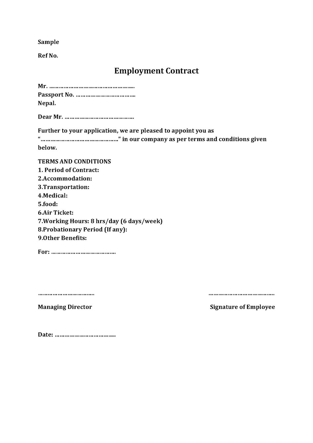 Employment Contract